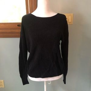 Black open back sweater